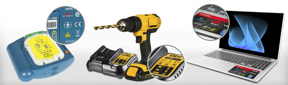 Electronic and electric device labelling with great flexibility